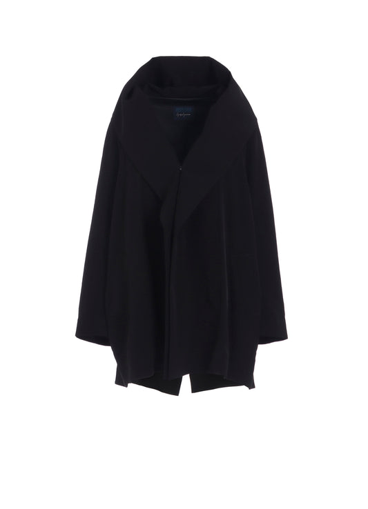 TA/PE CREPE DE CHINE HOODED CAPE COAT