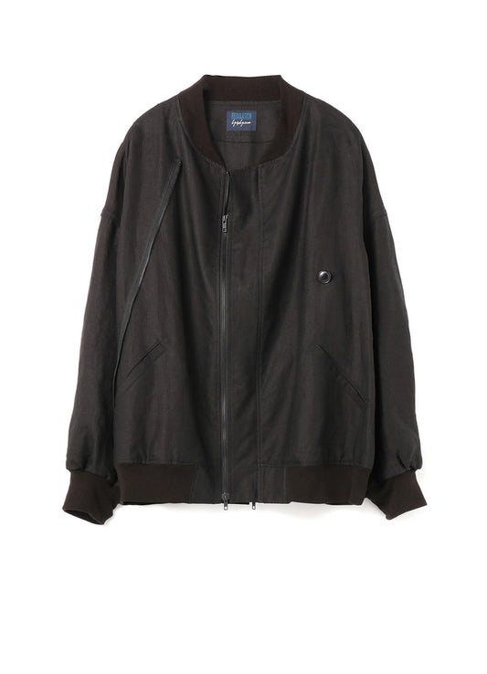 MIXED WEAVE TWILL ASYMMETRY DOUBLE B JACKET