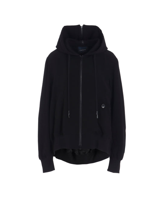 TA/PE CREPE DE CHINE HOODED BOMBER JKT