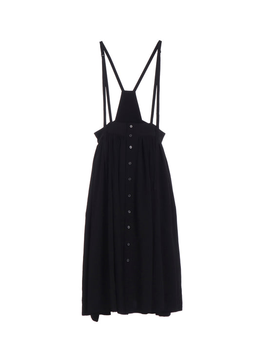 TA/PE CREPE DE CHINE FRONT BUTTON SUSPENDER SKIRT