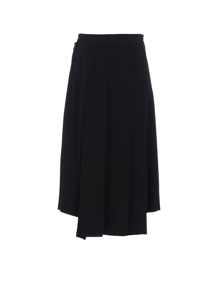 TA/PE CREPE DE CHINE UNBALANCED TUCK SKIRT