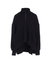 Liy/C FRENCH TERRY FLARED HALF-ZIP PULLOVER