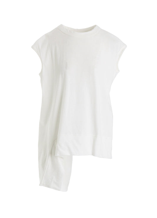 COTTON SINGLE JERSEY V TWISTED T-SHIRT