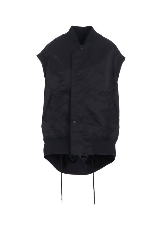 HIGH DENSITY Ny TWILL SLEEVELESS BOMBER JACKET