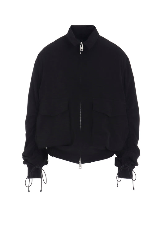 TA/PE CREPE DE CHINE SHIRRING SLEEVE JACKET