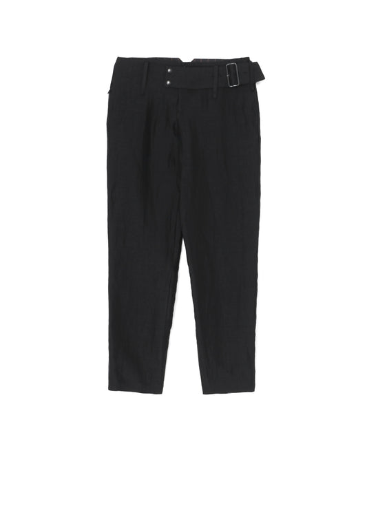 HIGH TWISTED GABARDINE LOW-RISE BELTED PANTS