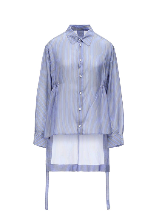 STRIPED GATHERED BLOUSE
