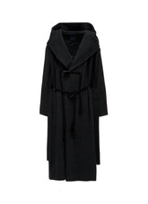 CASHMERE MIXED BEAVER HOODED DUFFLE COAT