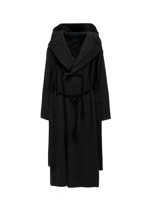 CASHMERE MIXED BEAVER HOODED DUFFLE COAT
