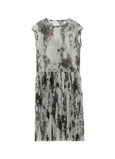 WOOLY TULLE PT GATHERED SLEEVELESS DRESS
