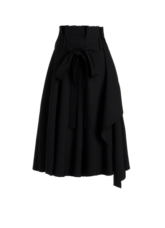 GABARDINE TUCK&DRAPE WRAP SKIRT