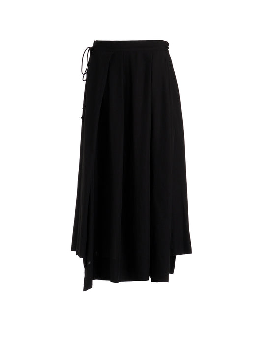 CELLULOSE POPLIN UNBALANCED TUCK SKIRT