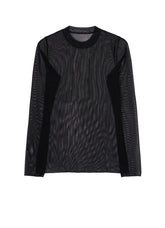WOOLY TULLE CREWNECK LONG SLV T