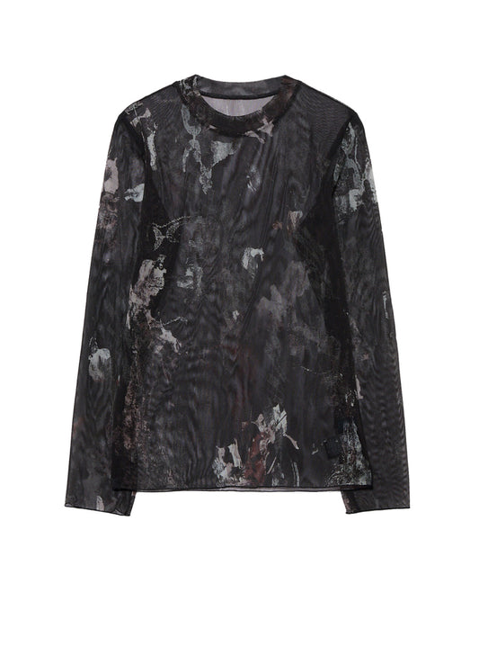 WOOLY TULLE PT CREWNECK LONG SLV T