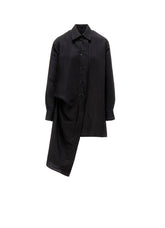 Li/Cu TWILL TUCK&DRAPE BLOUSE