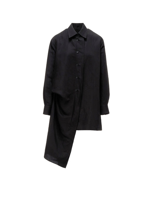 Li/Cu TWILL TUCK&DRAPE BLOUSE