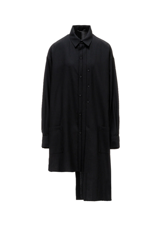 WOOL PLEATED SHIRT