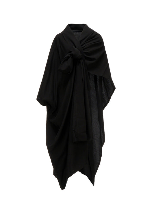 Cu/W HIGH TWISTED SERGE F KNOT DETAIL COAT