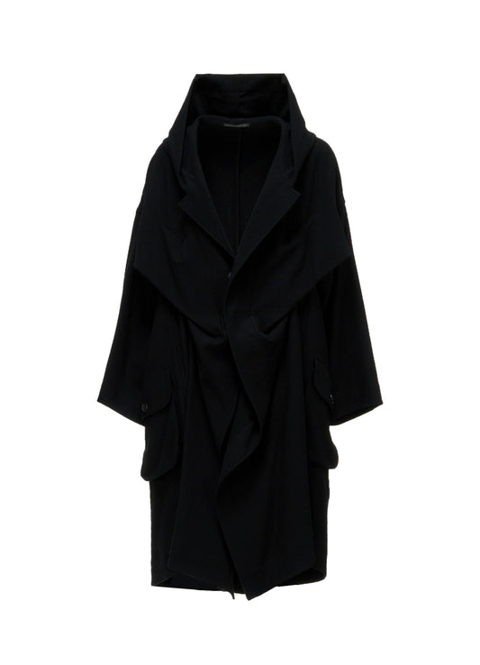 FLANNEL HOODED O SLEEVE COAT