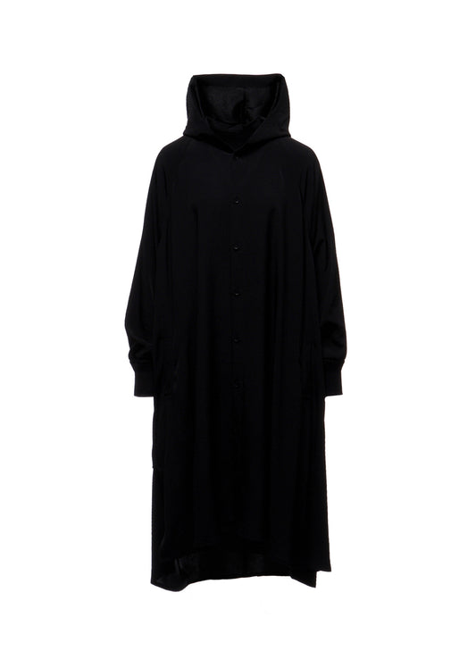 Ta/Pe CREPE DE CHINE HOODED RAGLAN SLV DRESS
