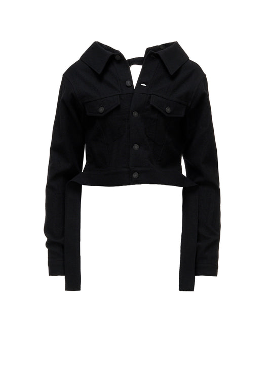 MILLED GABARDINE B OPEN BLOUSON
