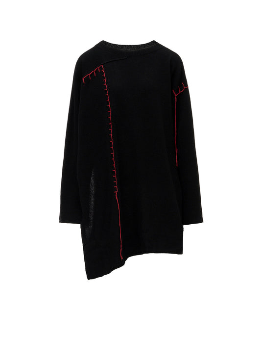 RIB EBROIDERY PULLOVER