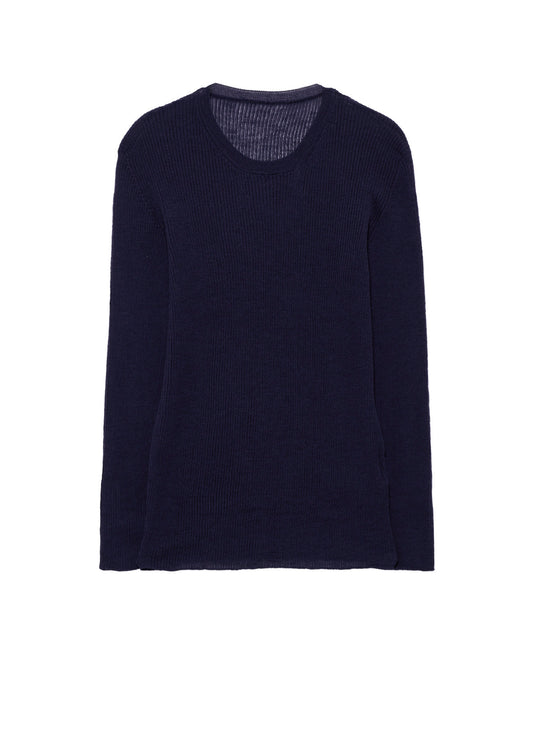 RIB ROUND NECK PULLOVER