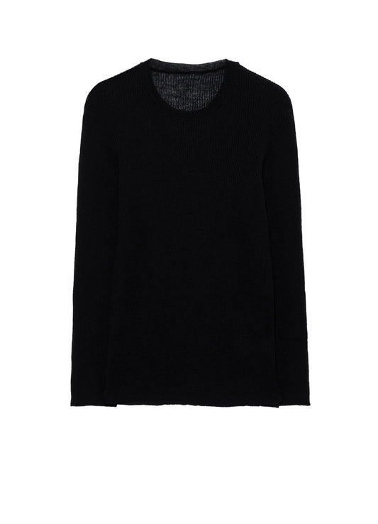 RIB ROUND NECK PULLOVER