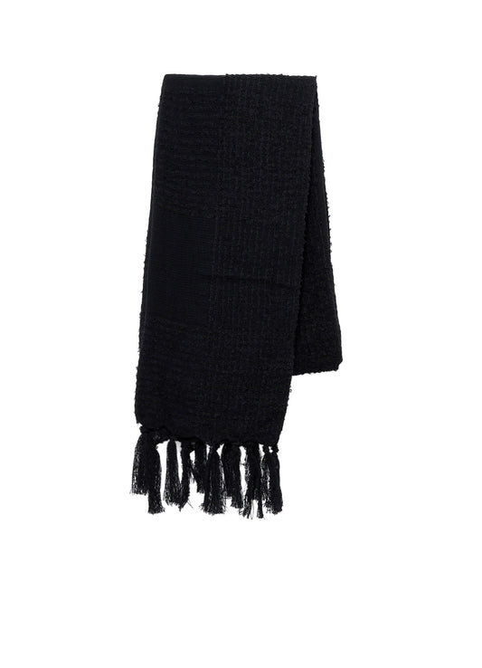W/RING YARN PLAID STOLE