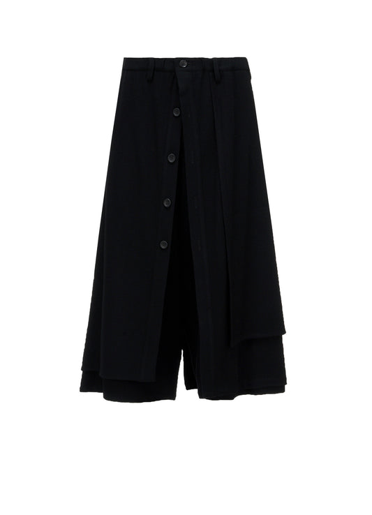 FLANNEL F BUTTON WRAP PANTS