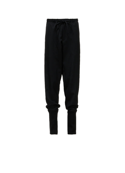 GABARDINE RIBBED HEM PANTS