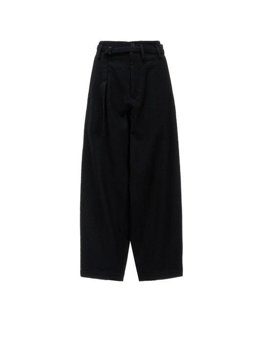 MILLED GABARDINE W BELT DETAIL PANTS