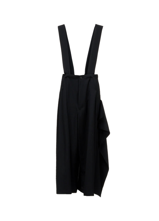 WOOL GABARDINE SUSPENDERS PANTS