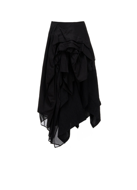W/Li TWILL TUCKED VOLUMINOUS SKIRT