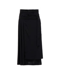 Ta/Pe CREPE DE CHINE R PLEATS DOUBLE LAYERED SKIRT