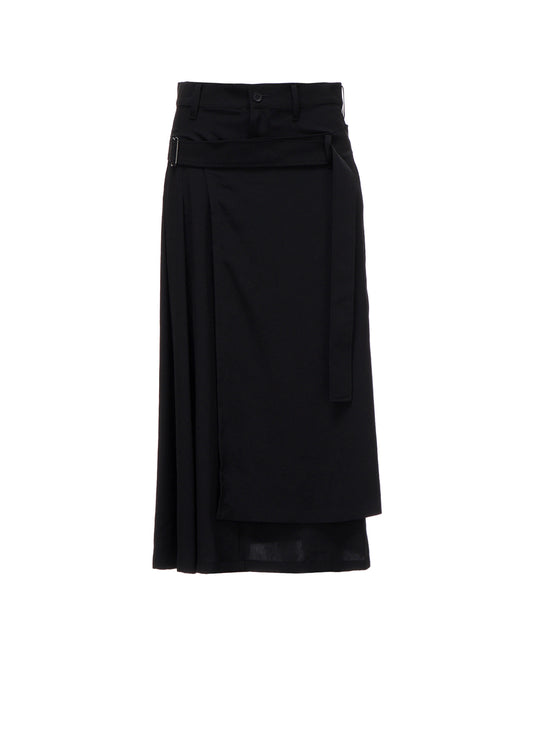 Ta/Pe CREPE DE CHINE R PLEATS DOUBLE LAYERED SKIRT