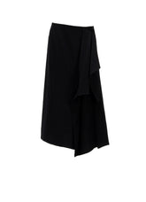 MILLED GABARDINE L DRAPED SKIRT