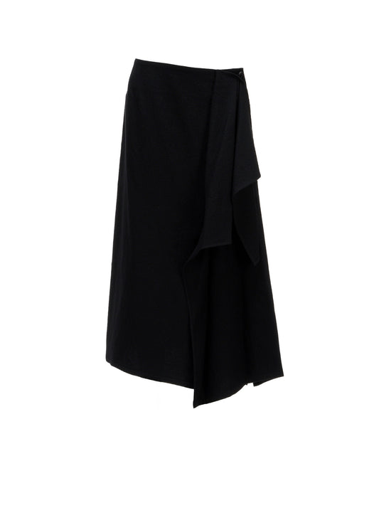 MILLED GABARDINE L DRAPED SKIRT
