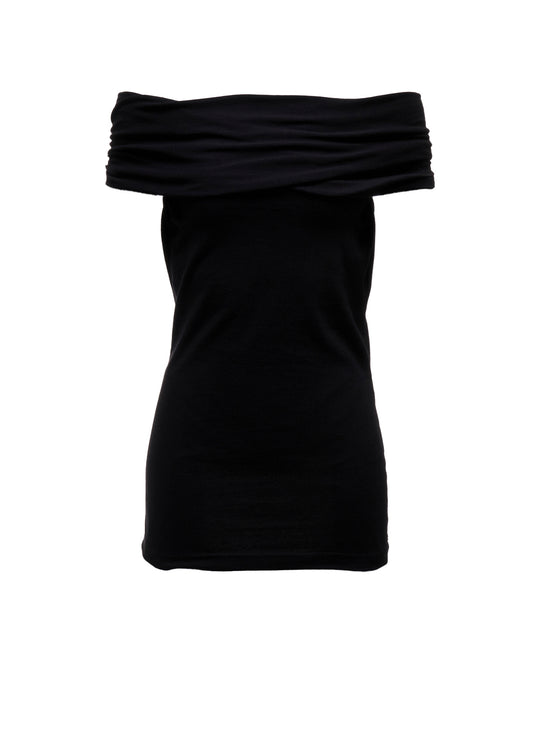 30/-COTTON SINGLE JERSEY OFF-SHOULDER TOP