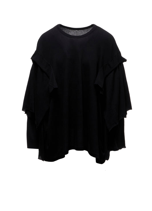 40/-COTTON SINGLE JERSEY DRAPED LONG SLV T