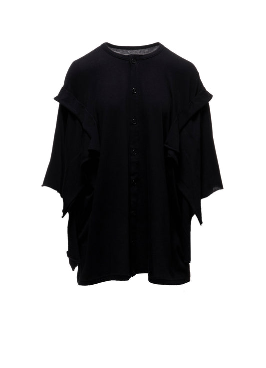 40/-COTTON SINGLE JERSEY DRAPED CARDIGAN
