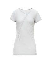 HIGH TWISTED SINGLE JERSEY DIGONAL BUTTON SHORT SLV T