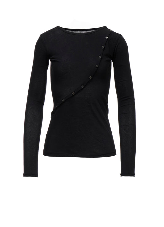 HIGH TWISTED SINGLE JERSEY DIGONAL BUTTON LONG SLV T