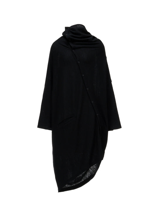 AIRY SPUN LIGHT MILLED DIAGONAL BUTTON COAT