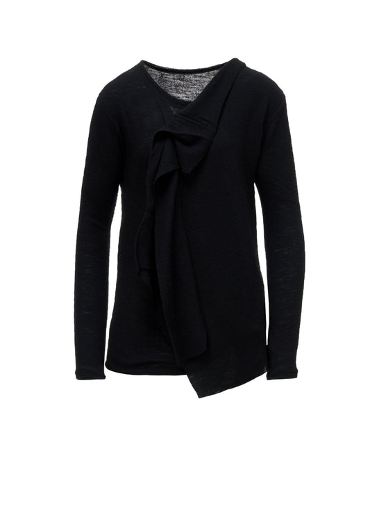 AIRY SPUN LIGHT MILLED DRAPED LONG SLV T A