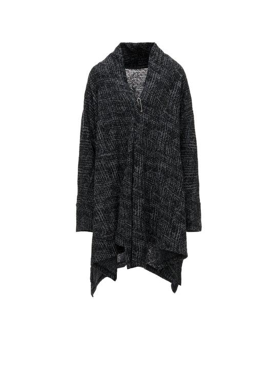 MILLING GLEN CHECK JQ DRAPED LONG CARDIGAN