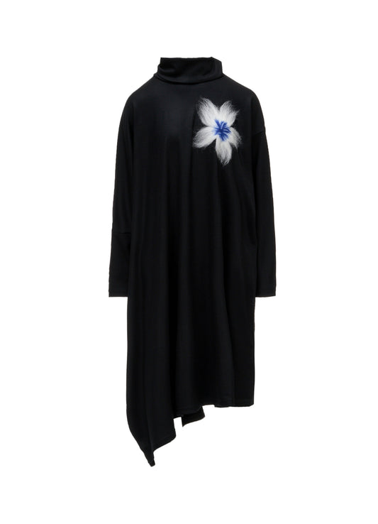 MILLED WOOL SINGLE NEEDLE PUNCH DRESS