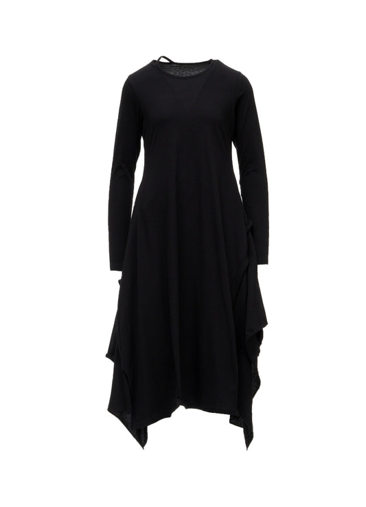 COTTON SINGLE JERSEY DRAPED DRESS