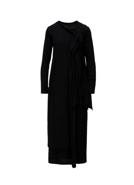 COTTON SINGLE JERSEY BINDER DRAPED DRESS B