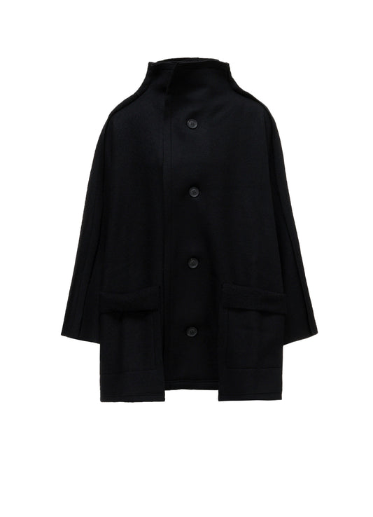 MILLED WOOL SHEEP PILE PATCH POCKET CARDIGAN